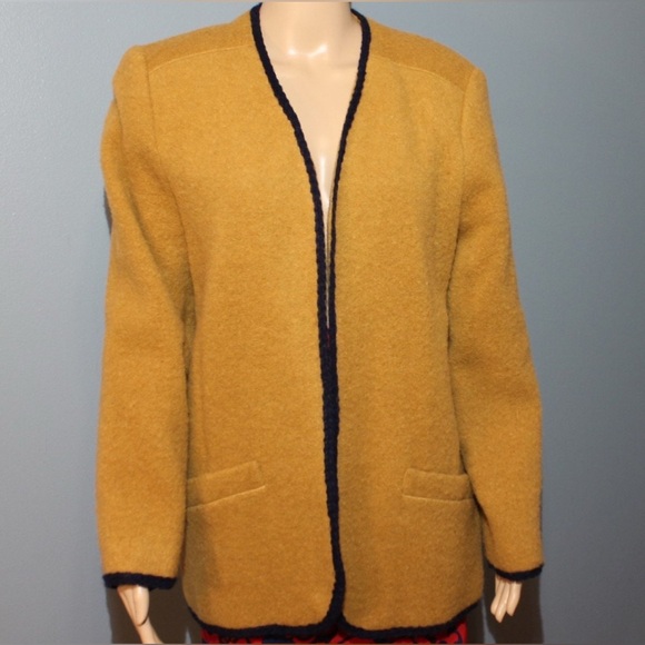 Vintage 1970s Wilroy Sports ILGWU Brown and Black Wool Cardigan Jacket - Picture 1 of 5